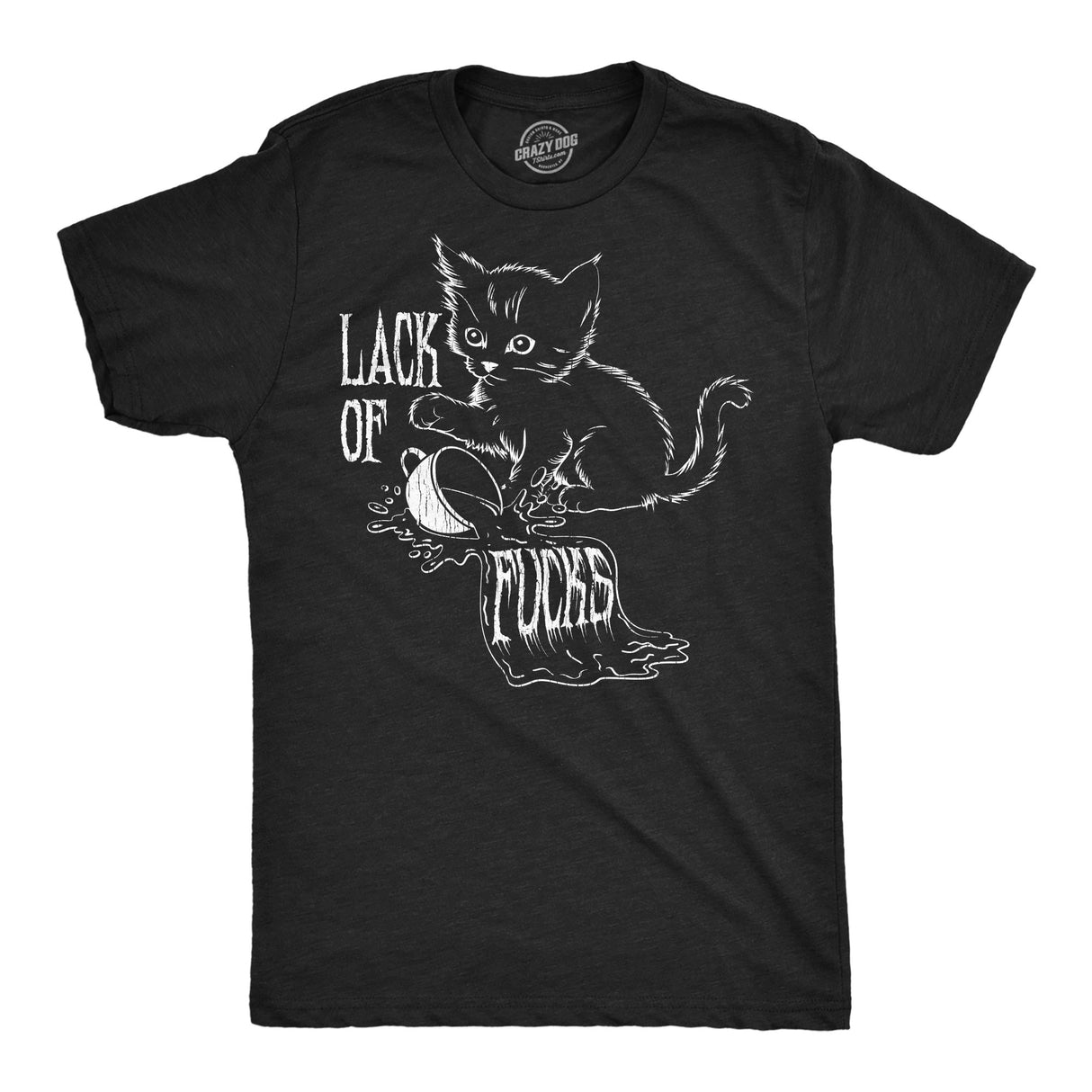 Mens Funny T Shirts Lack Of Fucks Sarcastic Kitten Graphic Novelty Tee for Men