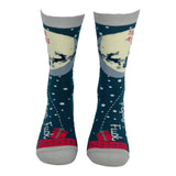 Women's There Goes My Last Flying Fuck Santa Socks Funny Sarcastic Xmas Graphic Novelty Footwear for Ladies