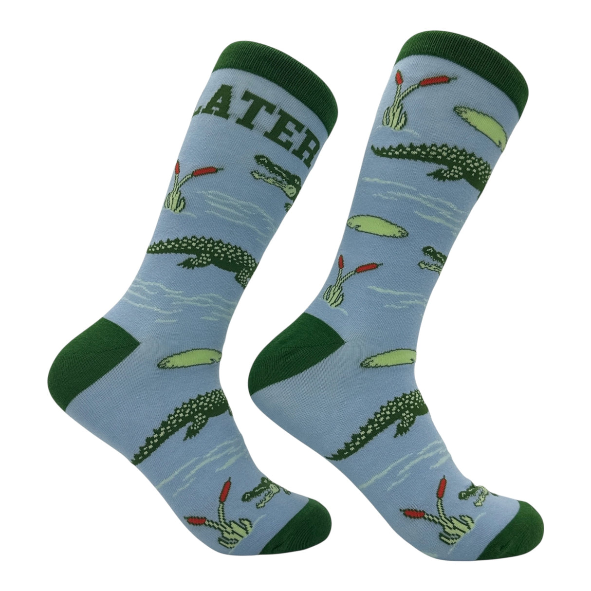 Men's Later Gator Socks Funny Sarcastic Alligator Graphic Novelty Footwear for Men