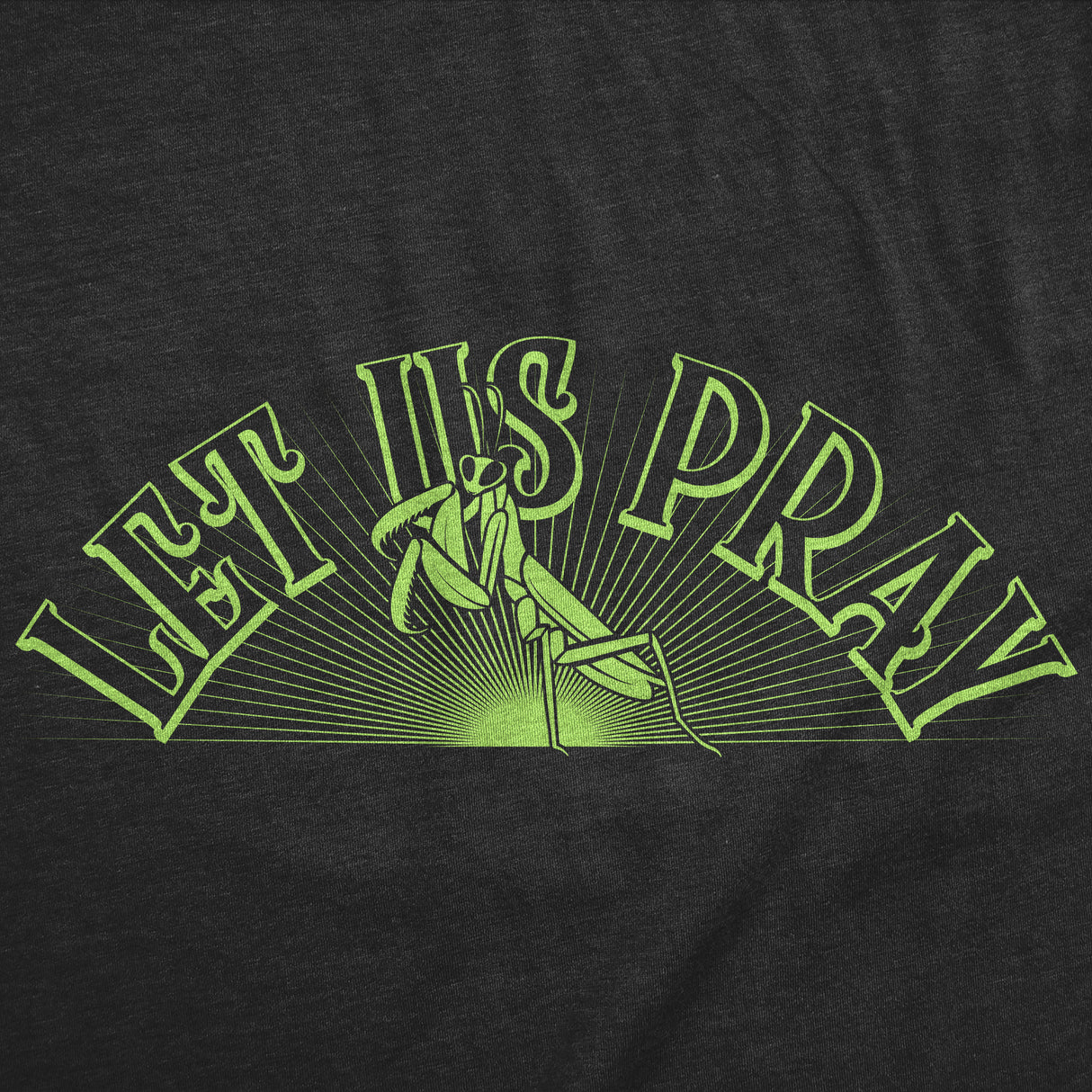 Mens Funny T Shirts Let Us Pray Sarcastic Praying Mantis Graphic Novelty Tee for Men