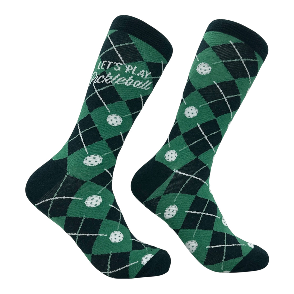 Men's Lets Play Pickleball Socks Funny Sarcastic Pickle Ball Graphic Novelty Footwear for Men