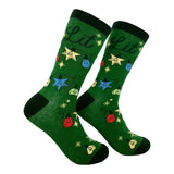 Women's Lit Socks Funny Sarcastic Christmas Lights Graphic Novelty Footwear for Ladies