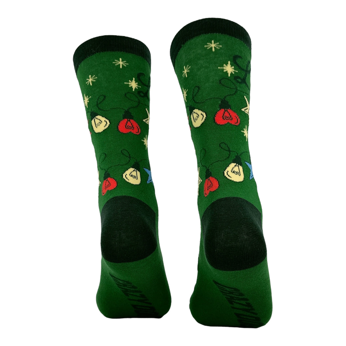 Women's Lit Socks Funny Sarcastic Christmas Lights Graphic Novelty Footwear for Ladies