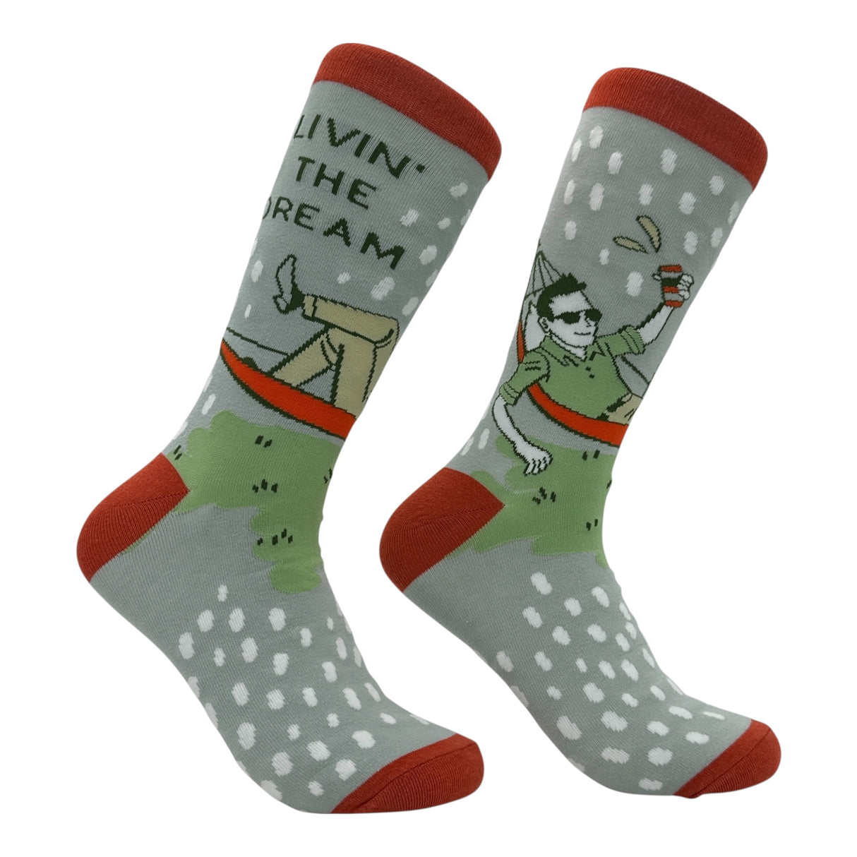 Men's Livin The Dream Socks Funny Sarcastic Drinking Graphic Novelty Footwear for Men
