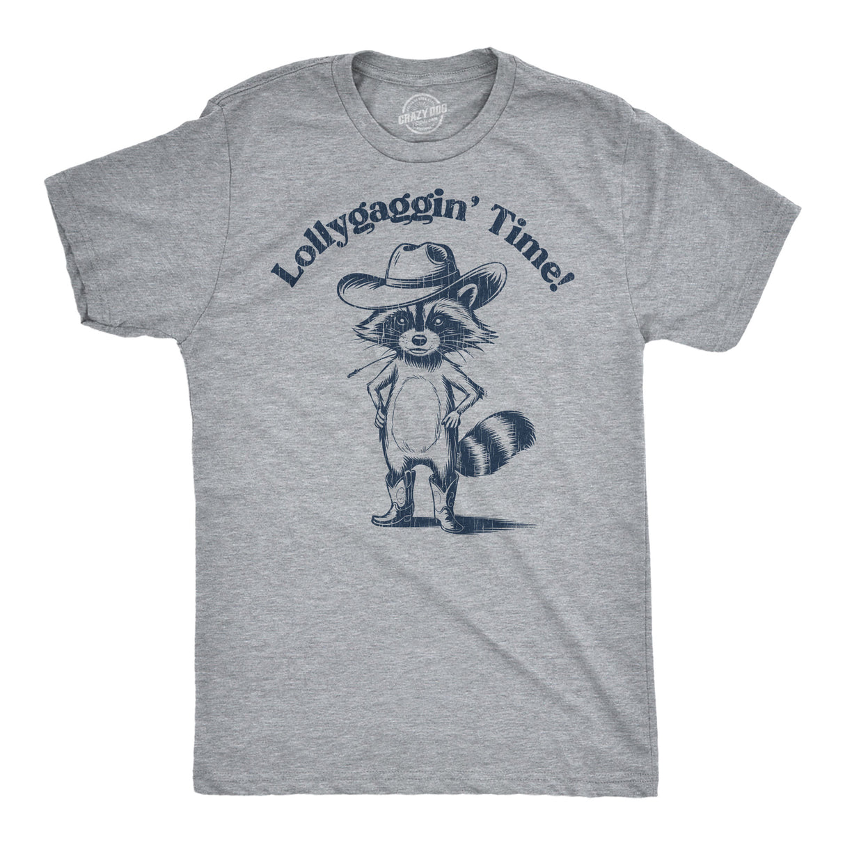 Mens Funny T Shirts Lollygaggin Time Sarcastic Raccoon Graphic Novelty Tee for Men