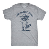Mens Funny T Shirts Lollygaggin Time Sarcastic Raccoon Graphic Novelty Tee for Men