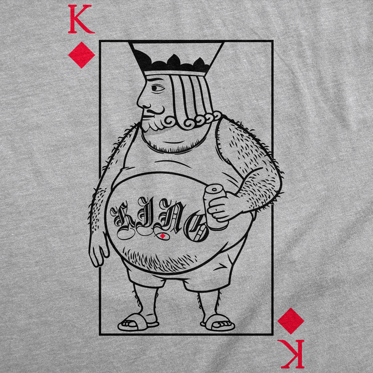 Mens Funny T Shirts Lonely King Of Diamonds Sarcastic Playing Card Graphic Novelty Tee for Men