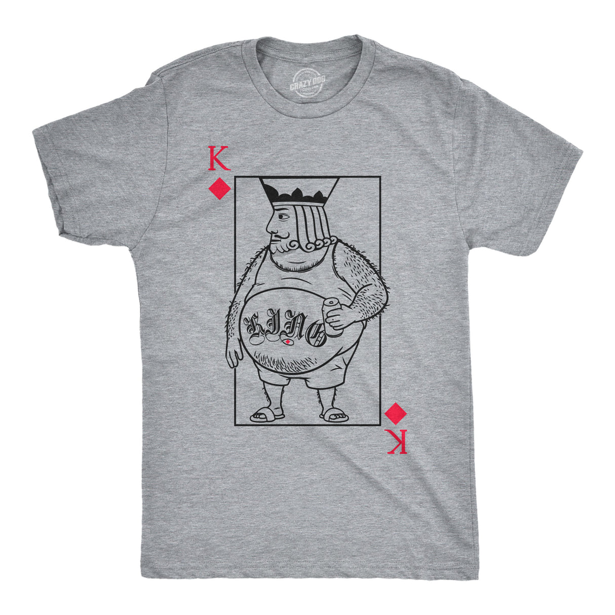 Mens Funny T Shirts Lonely King Of Diamonds Sarcastic Playing Card Graphic Novelty Tee for Men