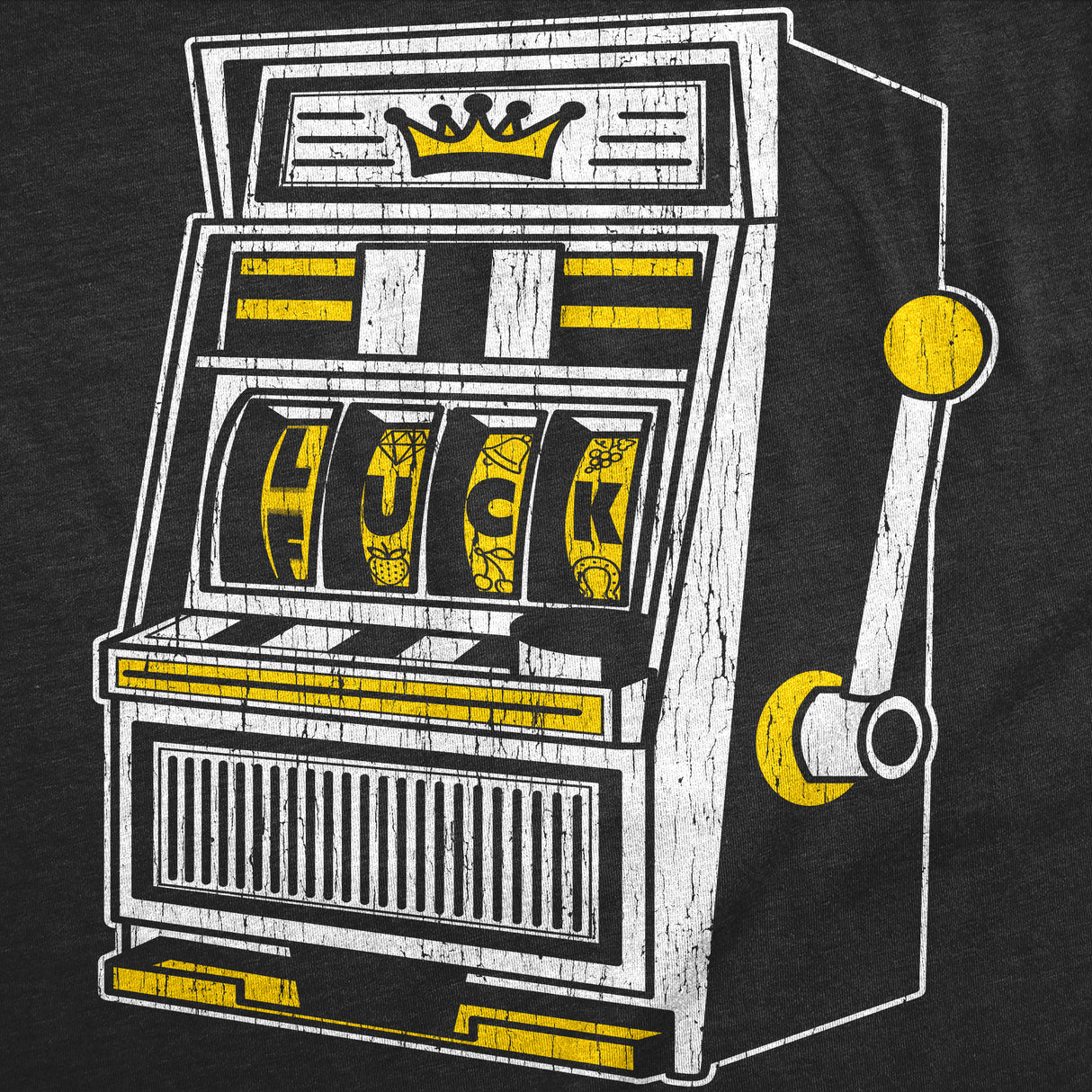 Mens Funny T Shirts Luck Fuck Slots Sarcastic Slot Machine Graphic Novelty Tee for Men
