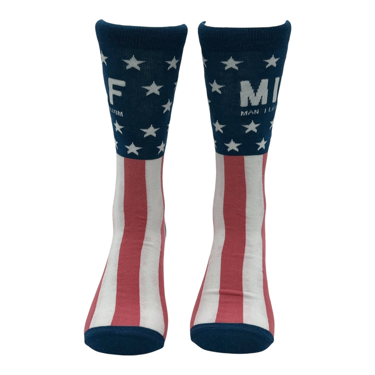 Men's MILF Man I Love Freedom Socks Funny Sarcastic Fourth Of July Graphic Novelty Footwear for Men