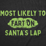 Youth Funny T Shirts Most Likely To Fart On Santas Lap Sarcastic Christmas Graphic Novelty Tee For Kids