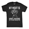 Mens Funny T Shirts My Meat Is 100 Percent Going In Your Mouth Sarcastic Fourth Of July Graphic Novelty Grilling Tee for Men