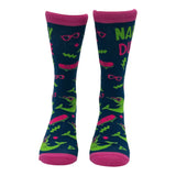 Men's Narly Dude Socks Funny Sarcastic Narwhal Graphic Novelty Footwear for Men