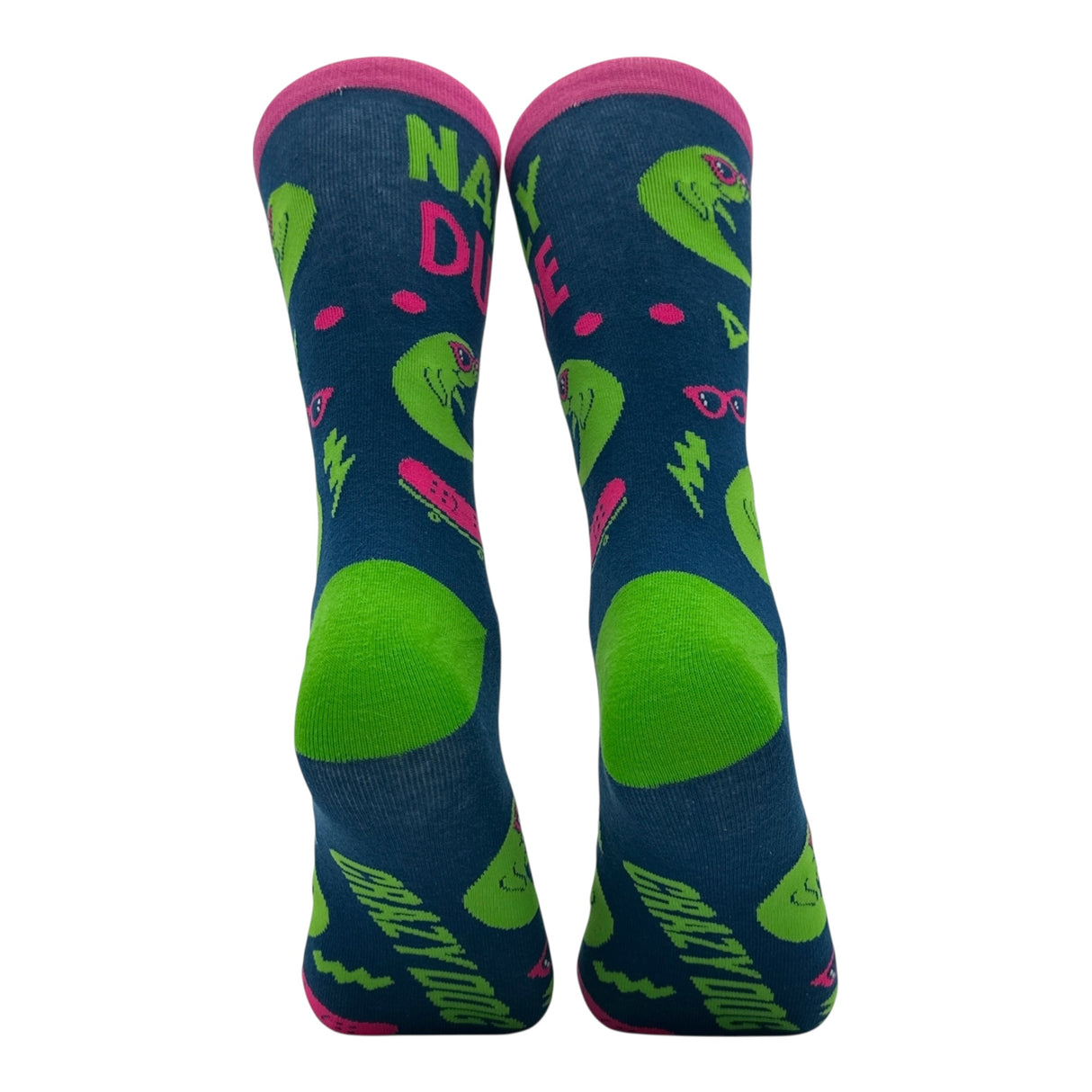 Men's Narly Dude Socks Funny Sarcastic Narwhal Graphic Novelty Footwear for Men