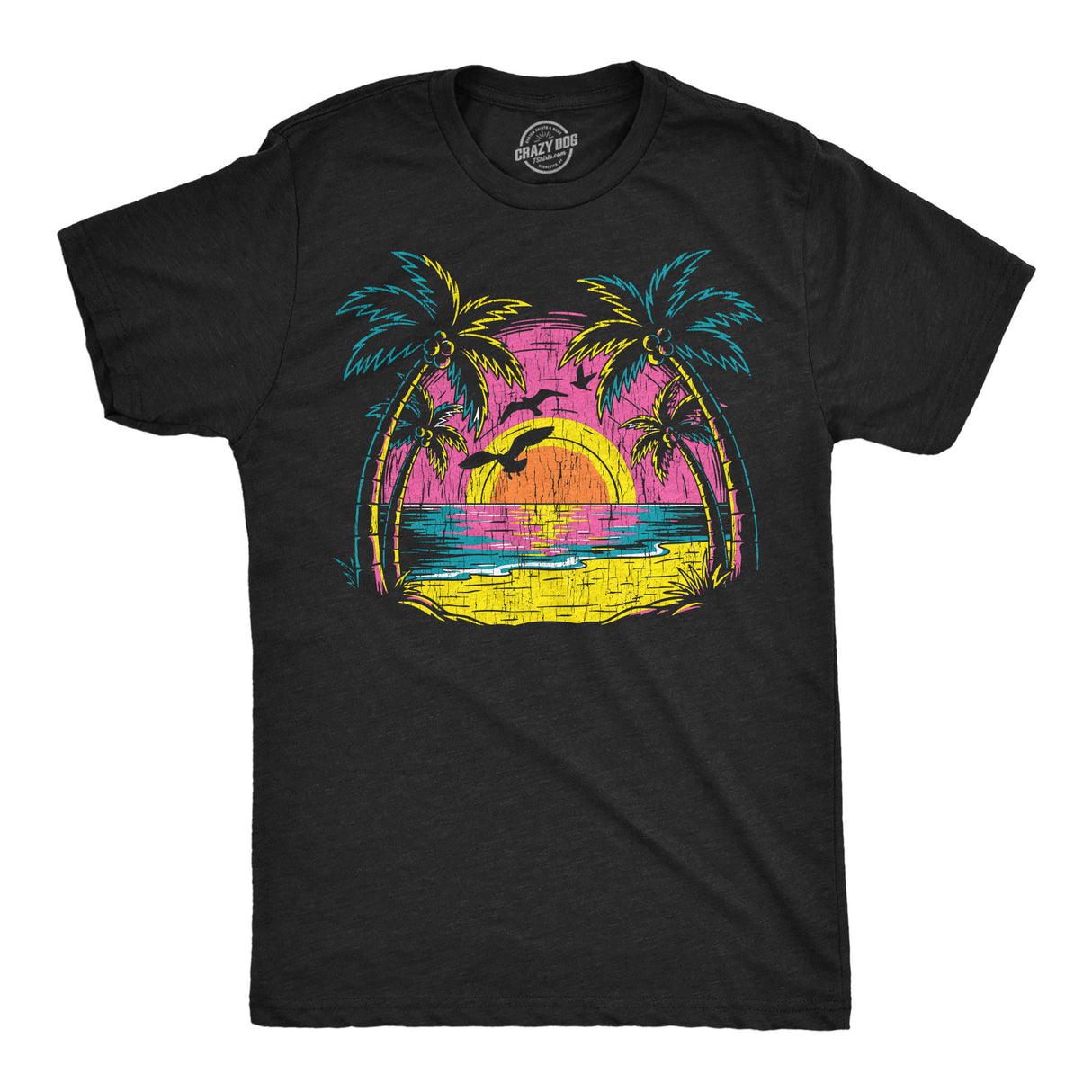 Mens Funny T Shirts Neon Shore Awesome Vacation Graphic Novelty Beach Tee For Men