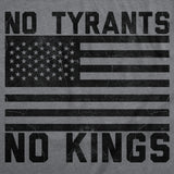 Mens Funny T Shirts No Tyrants No Kings Sarcastic Political Graphic Novelty Tee for Men