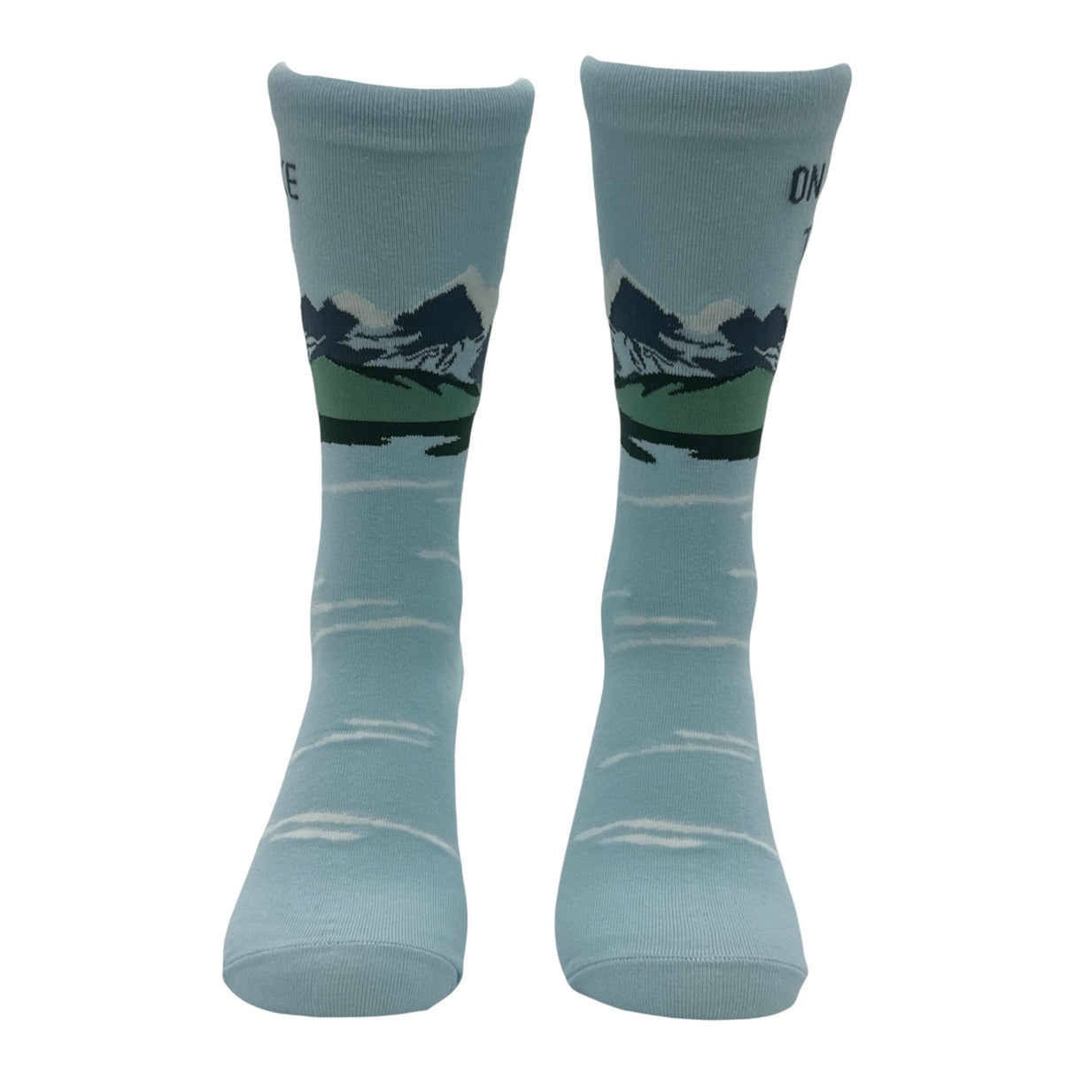 Men's On Lake Time Socks Funny Sarcastic Vacation Graphic Novelty Footwear for Men