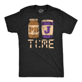 Mens Funny T Shirts PBnJ Time Sarcastic Peanut Butter and Jelly Graphic Novelty Tee for Men
