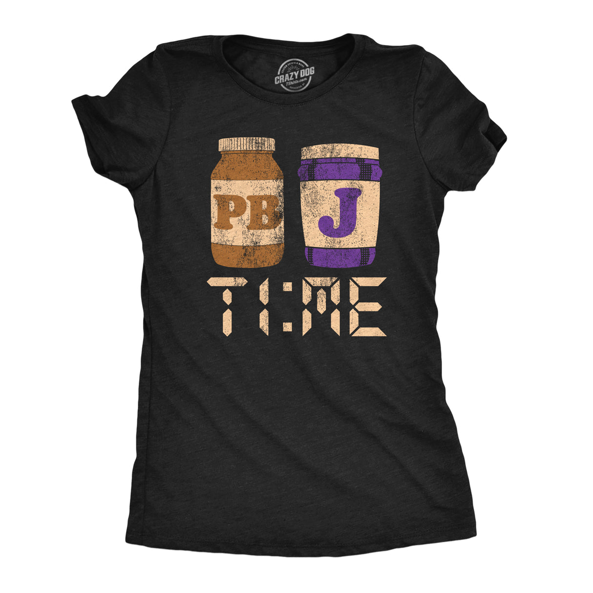 Womens Funny T Shirts PBnJ Time Sarcastic Peanut Butter and Jelly Graphic Novelty Tee for Ladies