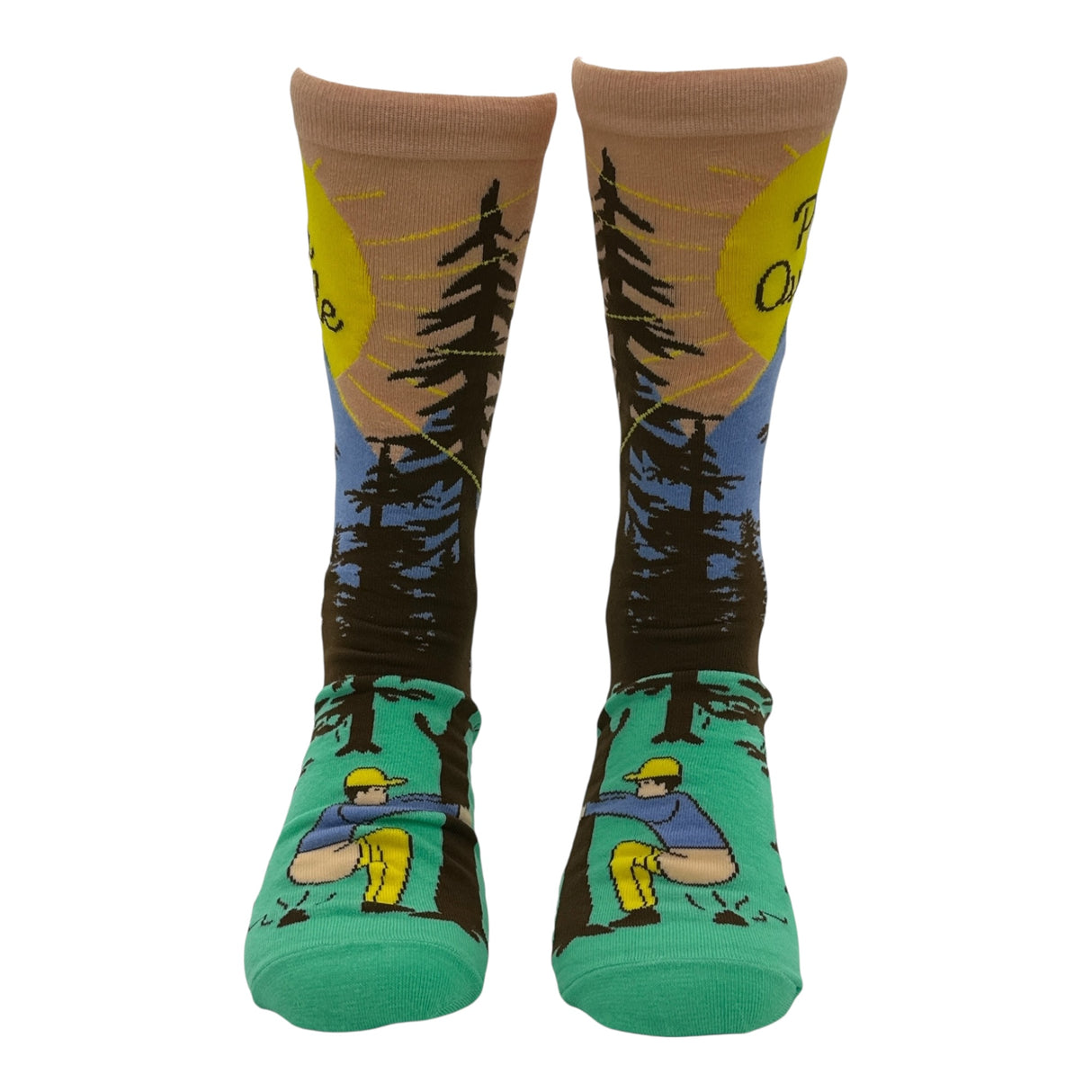 Men's Poop Outside Socks Funny Sarcastic Camping Graphic Novelty Footwear for Men