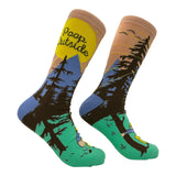 Men's Poop Outside Socks Funny Sarcastic Camping Graphic Novelty Footwear for Men