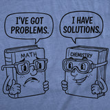 Womens Funny T Shirts Problems and Solutions Sarcastic Math and Science Graphic Novelty Tee for Ladies