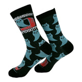 Women's Purranormal Activikitty Socks Funny Spooky Kitten Graphic Novelty Footwear for Ladies
