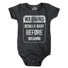 Warning Remove Baby Before Washing Baby Bodysuit Funny Sarcastic Graphic Novelty Jumper for Infants