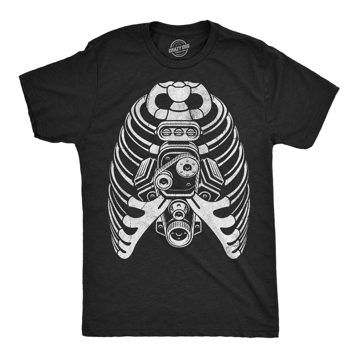 Mens Funny T Shirts Ribcage Engine Sarcastic Mechanic Graphic Novelty Tee for Men