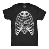 Mens Funny T Shirts Ribcage Engine Sarcastic Mechanic Graphic Novelty Tee for Men