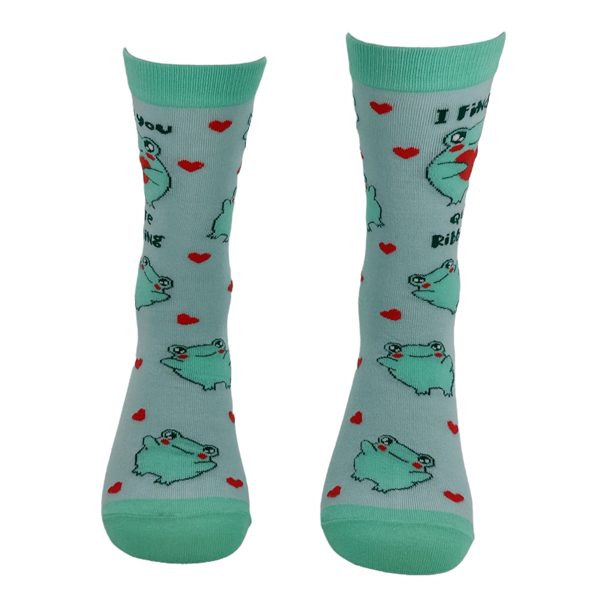 Women's I Find You Quite Ribbiting Socks Funny Sarcastic Frog Graphic Novelty Footwear for Ladies