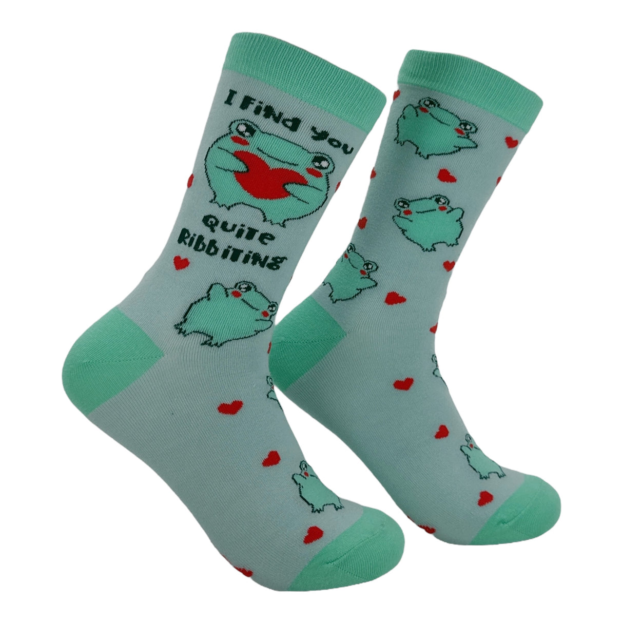 Women's I Find You Quite Ribbiting Socks Funny Sarcastic Frog Graphic Novelty Footwear for Ladies