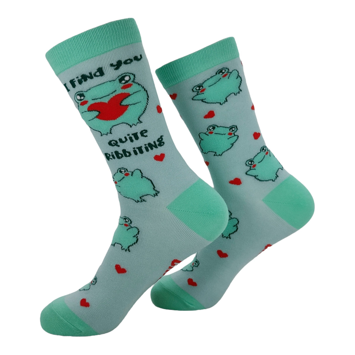 Women's I Find You Quite Ribbiting Socks Funny Sarcastic Frog Graphic Novelty Footwear for Ladies