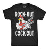 Mens Funny T Shirts Rock Out With Your Cock Out Sarcastic Chicken Graphic Novelty Tee for Men