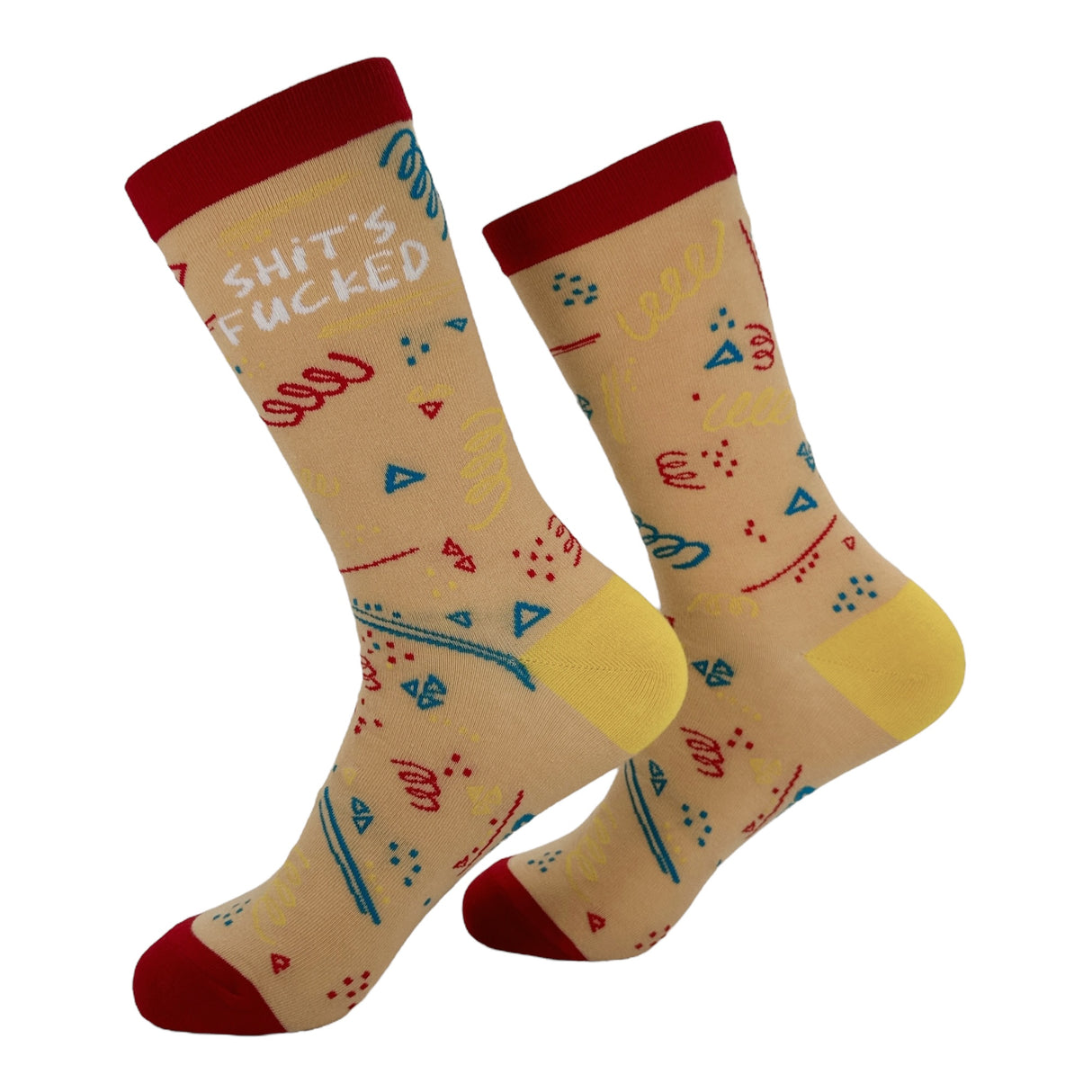 Women's Shits Fucked Socks Funny Sarcastic Graphic Novelty Footwear for Ladies