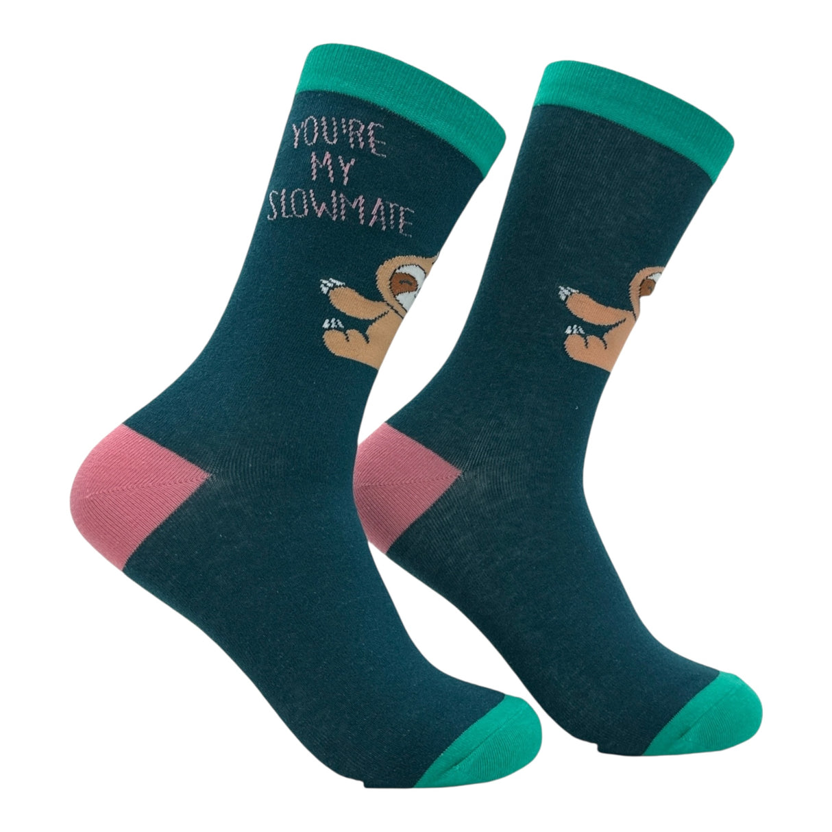 Women's Youre My Slowmate Socks Funny Sarcastic Valentines Day Sloth Graphic Novelty Footwear for Ladies