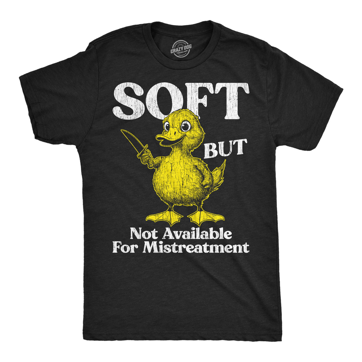 Mens Funny T Shirts Soft But Not Available for Mistreatment Sarcastic Duck Graphic Novelty Tee for Men