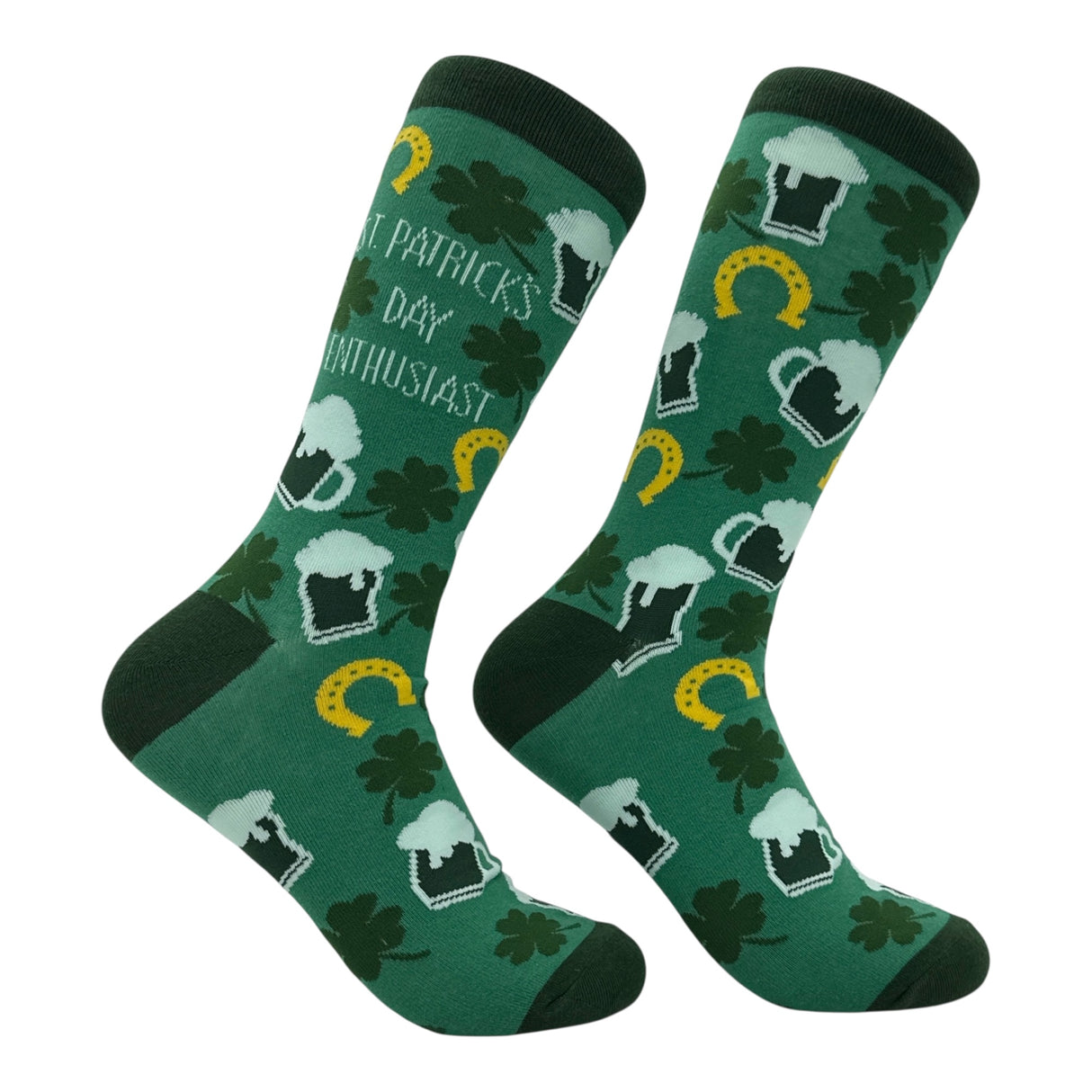 Men's St Patricks Day Enthusiast Socks Funny Sarcastic Saint Paddys Day Graphic Novelty Footwear for Men