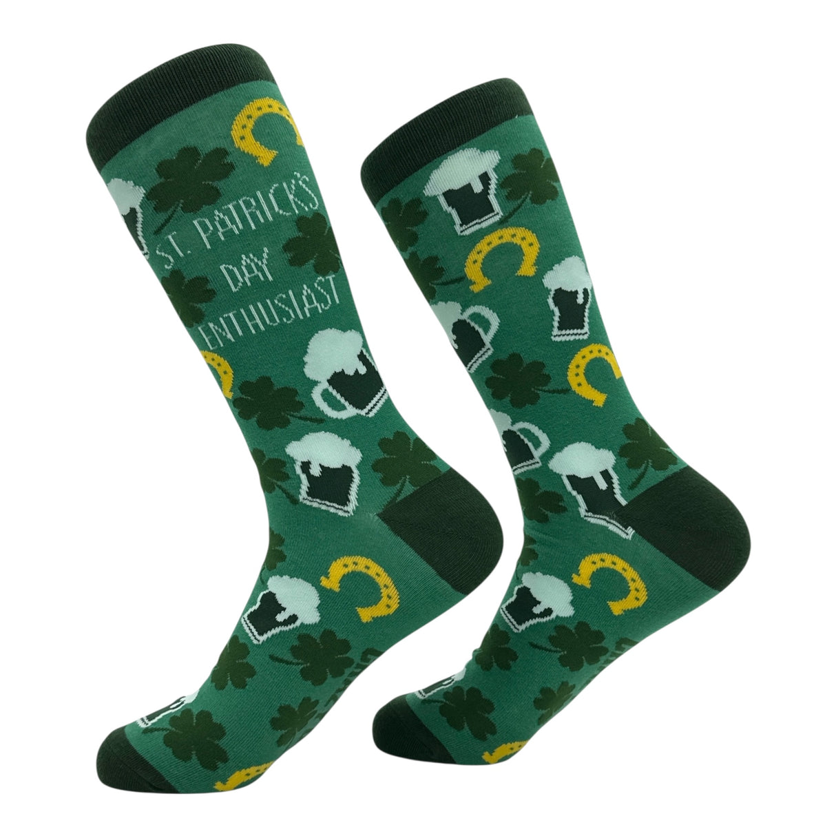 Men's St Patricks Day Enthusiast Socks Funny Sarcastic Saint Paddys Day Graphic Novelty Footwear for Men