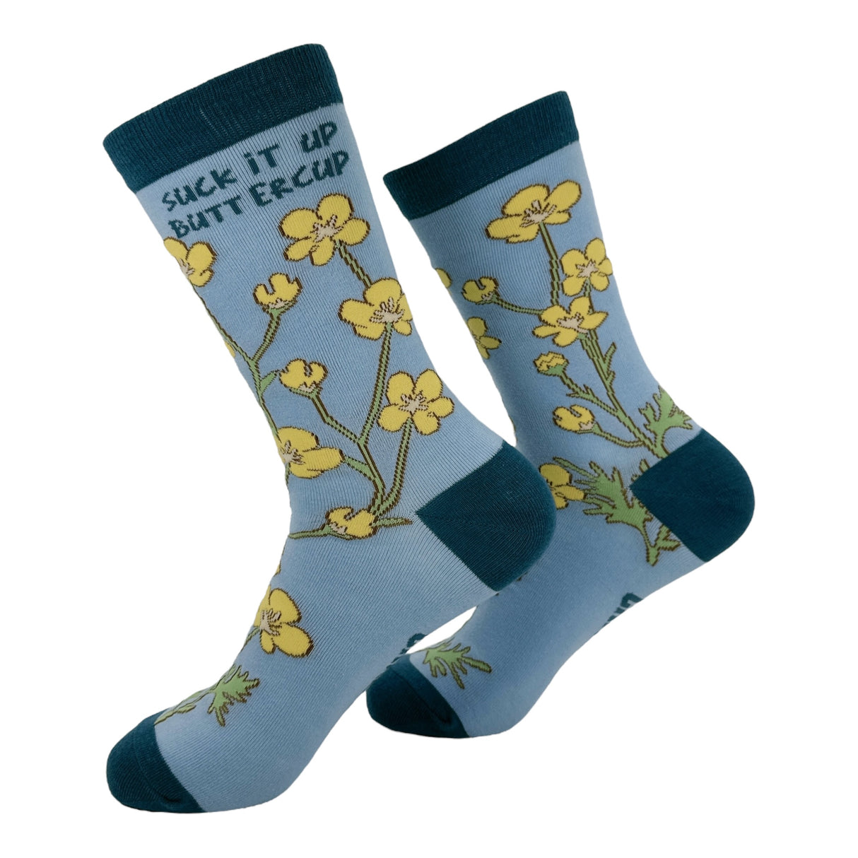 Women's Suck It Up Buttercup Socks Funny Sarcastic Flower Graphic Novelty Footwear for Ladies