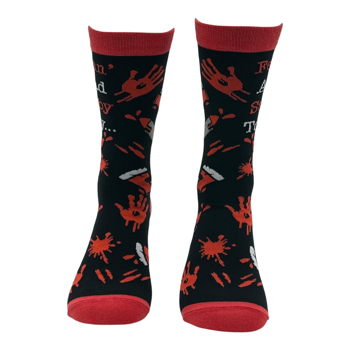 Women's Feeling A Tad Stabby Today Socks Funny Sarcastic Knife Graphic Novelty Footwear for Ladies