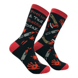 Women's Feeling A Tad Stabby Today Socks Funny Sarcastic Knife Graphic Novelty Footwear for Ladies