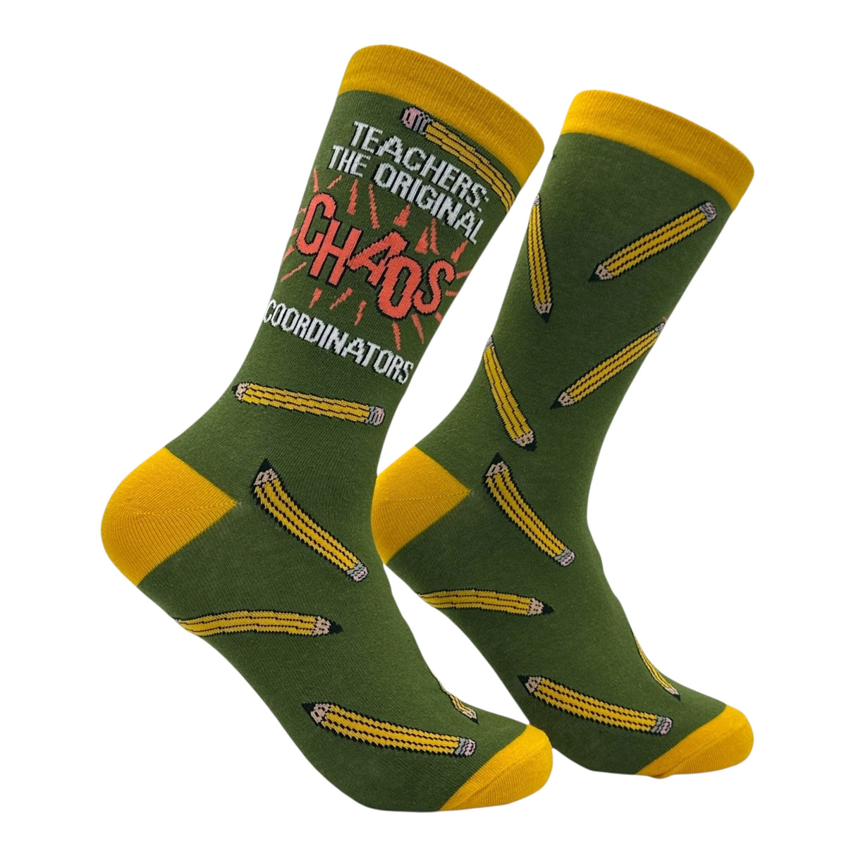 Women's Teachers The Original Chaos Coordinatos Socks Funny Sarcastic Graphic Novelty Footwear for Ladies
