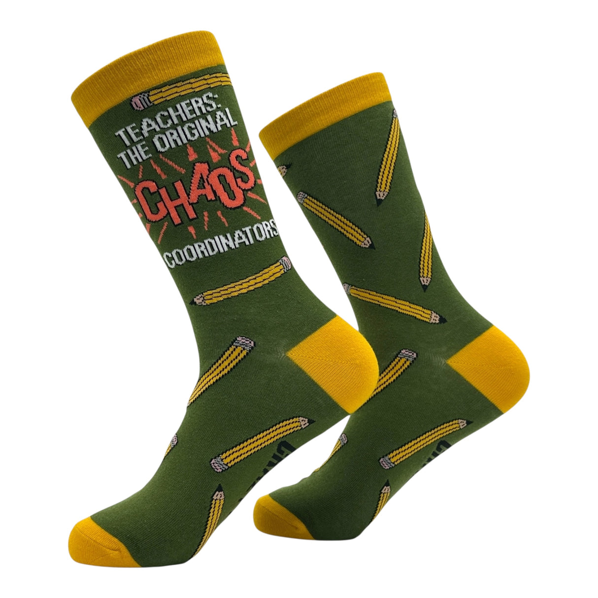 Women's Teachers The Original Chaos Coordinatos Socks Funny Sarcastic Graphic Novelty Footwear for Ladies