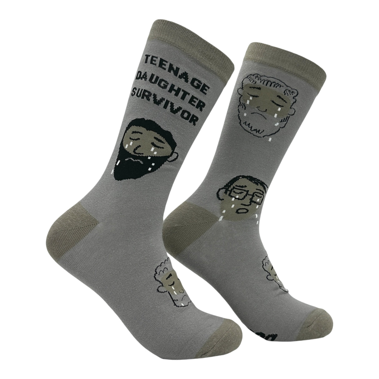 Men's Teenage Daughter Survivor Socks Funny Sarcastic Parent Graphic Novelty Footwear for Men
