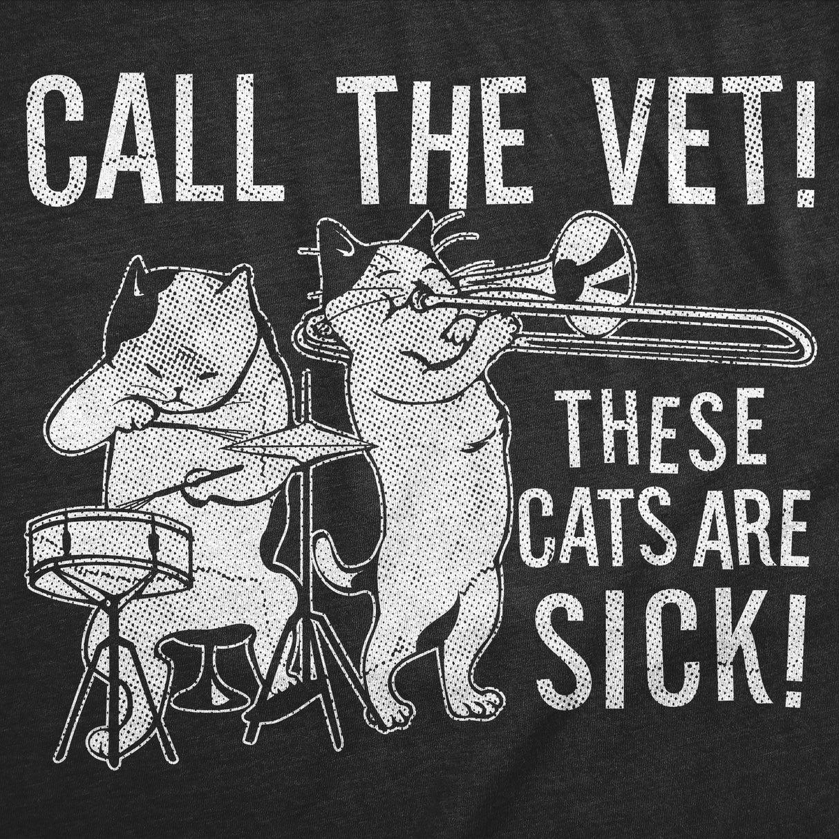 Mens Funny T Shirts Call The Vet These Cats Are Sick Sarcastic Music Graphic Novelty Tee for Men