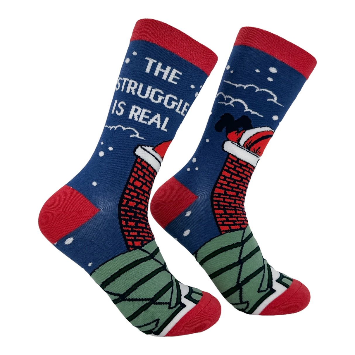 Women's The Struggle Is Real Socks Funny Sarcastic Santa Graphic Novelty Xmas Footwear for Ladies
