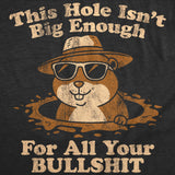 Mens Funny T Shirts This Hole Isnt Big Enough for All Your Bullshit Sarcastic Groundhog Graphic Novelty Tees for Men