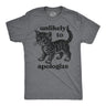 Mens Funny T Shirts Unlikely to Apologize Sarcastic Kitten Graphic Novelty Tee for Men
