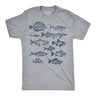 Mens Funny T Shirts Vintage Fish With Names Sarcastic Fishing Graphic Novelty Tee for Men